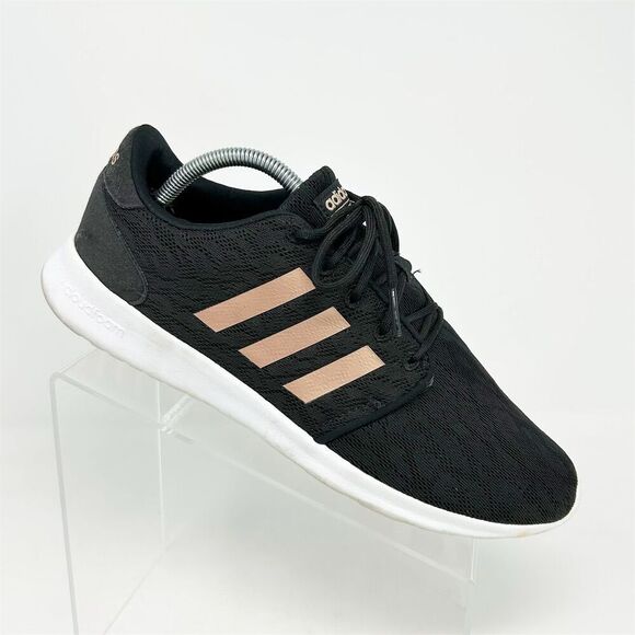 Adidas Women's Cloudfoam QT Racer Sneakers Black/Copper Rose Gold Size 11 - Picture 1 of 12